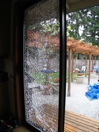 Broken Sliding Door in the Back of the House