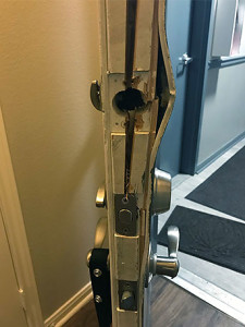 house kicked in door side view