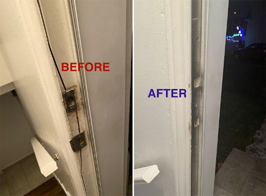 door frame repair job done by Door On The Go